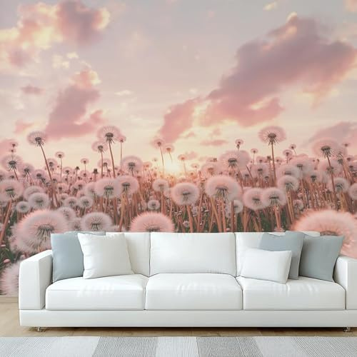 Fotomurales 250 x 175 cm Diente de León Papel Pintado Tejido No Tejido Flores Fotomural Efecto 3D Papel Tapiz Decorativos pared Murales Póster para Dormitorio Salón TV Pared F4