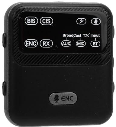 Sxhlseller Bluetooth Transmitter Receiver with LED Display, USB Wireless Audio Adapter for Broadcast and Guide, 100m Range, AUX MIC Bluetooth Input, Battery Powered, Noise Reduction,