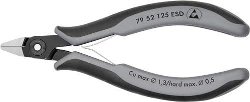 KNIPEX Präzisions-Elektronik-Seitenschneider ESDmit Mehrkomponenten-Hüllen 125 mm, 79 52 125 ESD