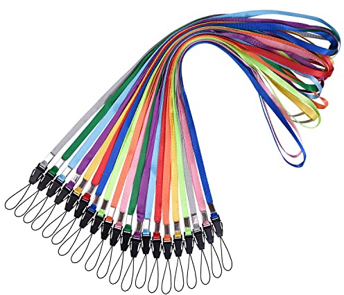 Wisdompro - 10 bunte Schlüsselbänder für USB-Sticks, Schlüssel, Schlüsselanhänger, Ausweise, Videospiele und andere tragbare Gegenstände