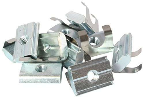 10x Nutenstein einschwenkbar Nut 10 - Typ B - M4 mit Steg, Federblech, Stahl