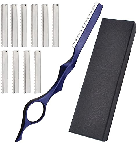 Hairstyling-Rasierer aus Edelstahl, lackiert, Ausdünnungs-Rasiermesser, für Federschnitte, professionelles Design
