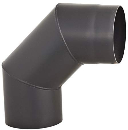 rg-vertrieb Ofenrohrbogen, 90°-Bogen, Stahlrohr, Senotherm-Rauchgasabzug Schwarz 2 mm, für Heizungsrauchgasleitungen (120 mm)