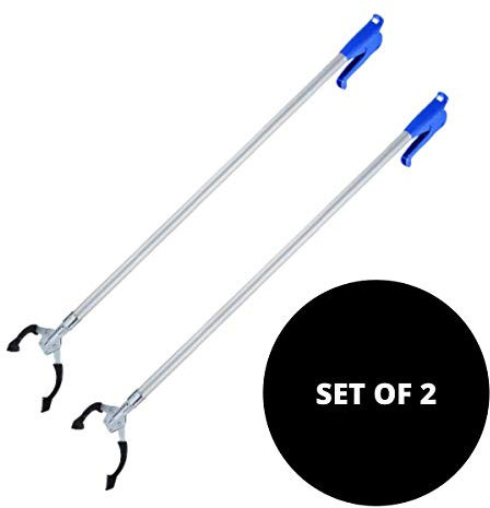 Reacher Grabber - Premium Aluminium Ergonomic Lightweight Grabber Reacher Tool for Trash Pick up - Nifty Nabber for Trash Grabber - Arm Extension - 37 inches 2 Pack