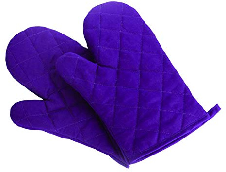 Oven Baking Gloves Thick Heat Resistant Insulation Heat Proof Cotton Oven Glove Pot Holder Cooking Mitts Kitchen Essential 1 Pair NewPurple