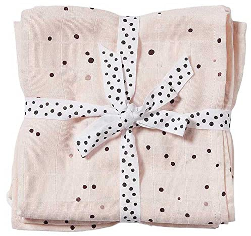 Done by Deer Windeltücher 2 Stück Dreamy dots Rosa - Musselin-Windeltüchern 70 x 70 cm - OEKO-TEX® zertifiziert, 100% Baumwolle