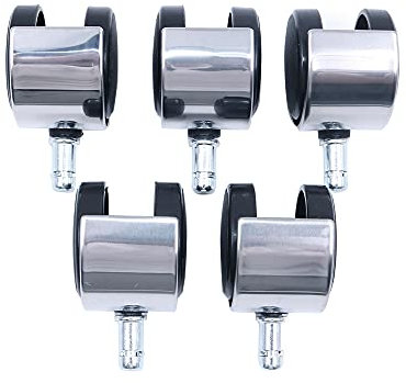 Namvo Office Chair Caster, Set of 5 Polyurethane Replacement Castors Wheels 11mm Size replacement swivel chair wheels, Protect Your Carpet/Hardwood (No Noise)