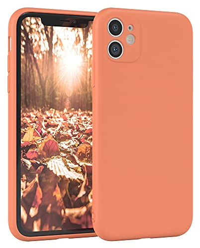 EAZY CASE - Custodia in silicone per iPhone 11 Custodia morbida protettiva con protezione della fotocamera Protezione sottile Premium Cover TPU Telefono Bumper in Arancio