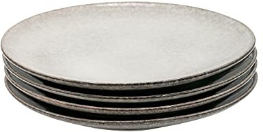 Cooks Professional Set of 4 Nordic Side Plates with Reactive Glaze | 20cm Modern Stylish Ceramic Stoneware Plates | Microwave, Dishwasher, Oven & Freezer Safe Dinnerware | Grey