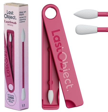LastSwab® Reusable Silicone Make-Up Cotton Buds - Precision Buds for Eyeliner, Mascara & Touch-Ups - Washable, Vegan, Zero Waste Alternative to Single-Use - Red
