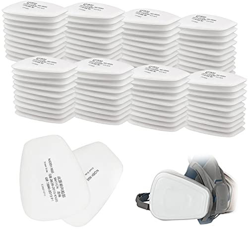 80 Pcs 5N11 Filtros de Algodón, Filtros de Repuesto para 3M 6000/6200/7502/6800/7501/Ff40 para La Protección Respiratoria