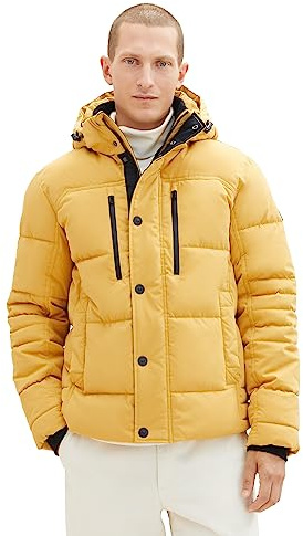 Tom Tailor Herren Winterjacke mit Abnehmbarer Kapuze
