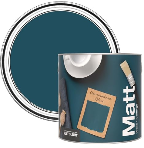 Rust-Oleum ultra strapazierfähige, extra deckende, abwaschbare, dunkelblau matte Wandfarbe - Uniformblau 2,5 Litres