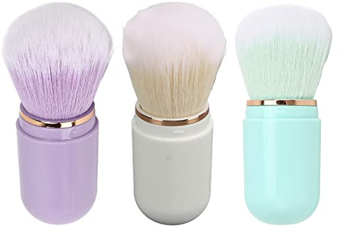 3pcs Nail Art Dust Powder Remover Brush Spazzola per la Pulizia della Polvere per Unghie Spazzola Morbida per Capelli Presa Comoda Pennello per Cipria in Polvere con Copertura