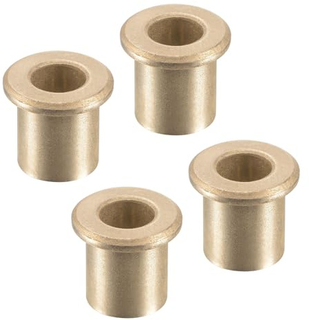 Kozelo 4pcs Flange Sleeve Bearings - [8mmx12mmx15mm] Sintered Bronze Self-Lubricating Bushing for Machine Shaft Use