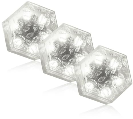 DONGKER Solar Pflasterstein Bodenleuchte Dekoleuchte, 3 Stück Acryl Solar-Ziegelstein-Lichter, Solar LED Ziegellicht mit Lichtempfindlicher Sensor für Garten, Weg, Terrasse, Gehweg-Dekoration