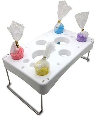 Ciieeo Eiscreme Klappbarer Schreibtischtisch Ausklappbarer Tisch Klapptische+ Kartentische, Klappbar, Quadratisch Düse Cremebeutelhalter Taschenständer Dekorieren Kuchen Spritzbeutel Weiß