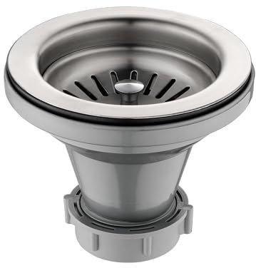 Kitchen Sink Drain Assembly, Kitchen Sink Strainer and Stopper with Deep Removable Waste Basket, Sink Basket Strainer with Drain Assembly