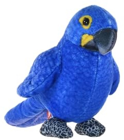 Wild Republic Rainforest Hyacinth Macaw, Stuffed Animal, 4.5 Inches, Plush Toy, Fill is Spun Recycled Water Bottles, Eco friendly