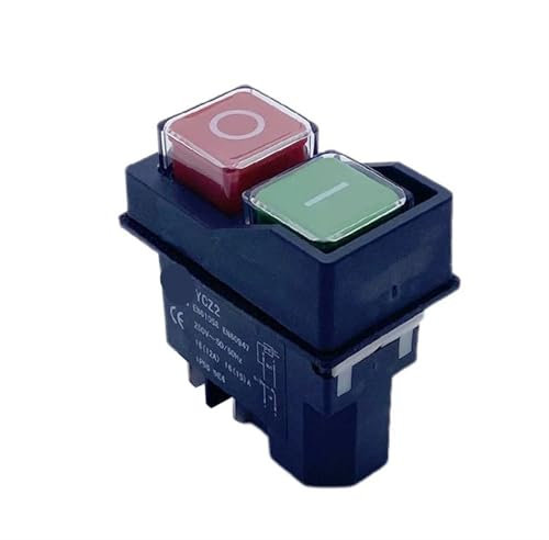 YCZ2 Elektromagnetischer Schalter, 4/5-polig, 110 V/220 V, kurzzeitig (Reset), Ein/Aus, rot/grün, Drucktaste, Not-Aus, ersetzt KJD17, 1 Stück(5 Pins,110V)