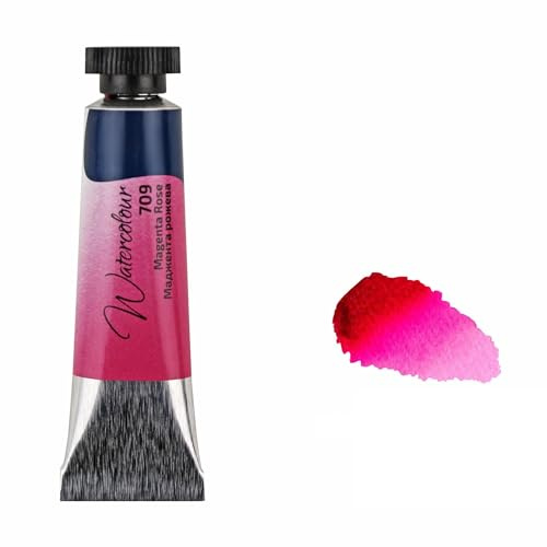 7 Artists Aquarellfarbe Magenta Rose – 10 ml Aquarellfarben Tuben Einzeln | Professionelle Hochwertig Künstler Aquarell Farben | Aquarellfarben Tube Set Einzeln
