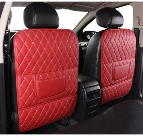 PGYREUGQ Auto Rücksitz Anti Kick Pad Für Ren-Ault Kadjar Renault Zoe, PU Leder Autositz Rückenlehne Anti-Kick Pads Rückenlehnenschutz Innere Zubehör,H