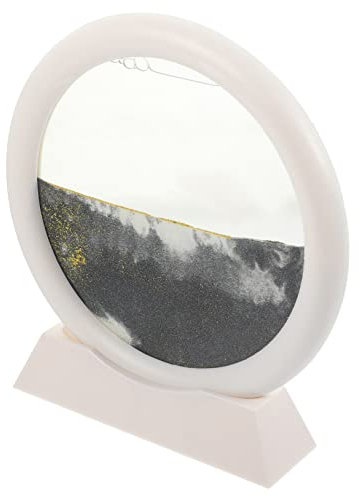 Vaguelly Sablier 3D Décoratif De Peinture sur Sable Mouvant pour Bureau Et Maison, Cadre Blanc 5 Pouces, Art du Mouvement Relaxant, Décoration Artistique D’intérieur, Présent Original