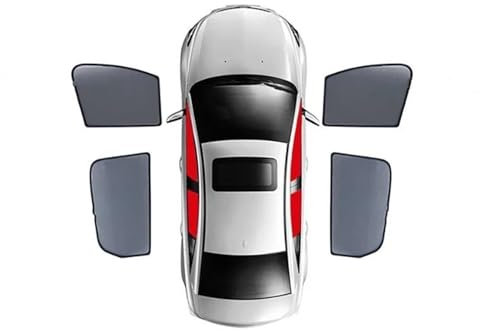 DZSYINGCHUSM Sonnenblende Für Skoda Für Octavia 1Z Liftback 2004-2013 Magnetische Auto Sonnenschutz Frontscheibe Vorhang Hinten Seite Fenster Sonnenschutz Auto-Visier(4PCS Front Rear)