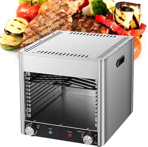 Horno De Parrilla Comercial De MúLtiples Capas, Asador EléCtrico Para Carne De Res De 1700 W Y 3400 W, Parrilla EléCtrica Para Carne De Res De Interior, Temperatura De Tiempo Ajustable,NPJ-004-220V