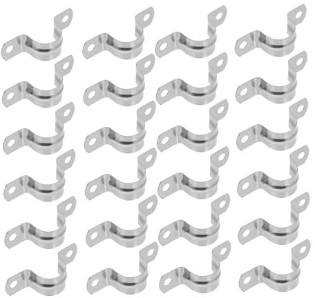 MUSISALY 25pcs Stainless Steel Pipe Clamp u Bracket Conduit Strap Heavy Duty Pipe Clamp for Wire Cord