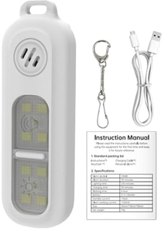 Porte-clés de défense portable, alarme personnelle avec clip arrière, alarmes de sécurité, lumières stroboscopiques LED, porte-clés, appareils de protection personnelle portables avec clip arrière