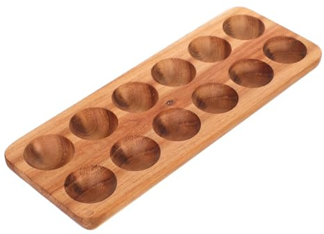 Eierhalter Holz mit 12 Fächern Braun für Küche und Arbeitsplatte