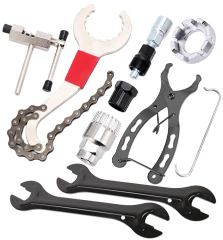 Ejoyous Bike Repair Tool Set Kassettewerkzeug, Kettenpeitsche, geeignet für Instandhaltung, Reparatur und Entfernung von Fahrradteilen (9-teiliges Set)