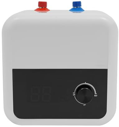 Chauffe-eau à accumulation 8L 1500W, sortie supérieure, mini chauffe-eau électrique à réservoir d'eau, petit et économe en énergie, adapté à une installation dans les cuisines, les éviers, etc