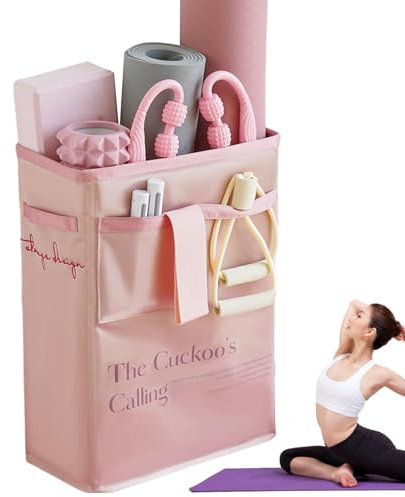 Porta tappetini yoga multifunzionale | Organizzatore per palestra domestica - Contenitore spazioso per attrezzi fitness, cestino portaoggetti per tappetini, cinghie elastiche, rulli e pesetti