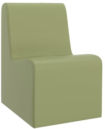 Children's Factory Large Contour Chair, Mix-and-Match Kids Chairs, Sofas, Corner Ottomans and Cubes, Foam-Filled and Water-Resistant, Flexible Seating for Classroom Elementary, Sage Chair