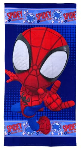 CARTOON Toalla de playa Spidey Marvel de microfibra de poliéster para niños 245 gsm, tamaño 70 x 140 cm, para playa o piscina