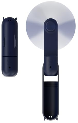 Hand Held Fan, Portable USB Rechargeable Mini Handheld Cooling Device, Folding Design, Battery Driven With Mobile Power Supply for Home Travel Outdoor (Blue)