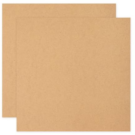 sourcing map Tablero de madera MDF para manualidades, tablero de fibra de densidad media de 2 mm de grosor, madera sin terminar para proyectos de bricolaje, clases de arte, carpintería, pintura (8 x 8
