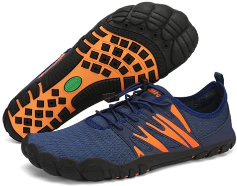 SAGUARO Barfußschuhe Herren Schnell Trocknend Wasserschuhe Leicht Atmungsaktive Badeschuhe Männer rutschfest Barfussschuhe, Blau, 45 EU