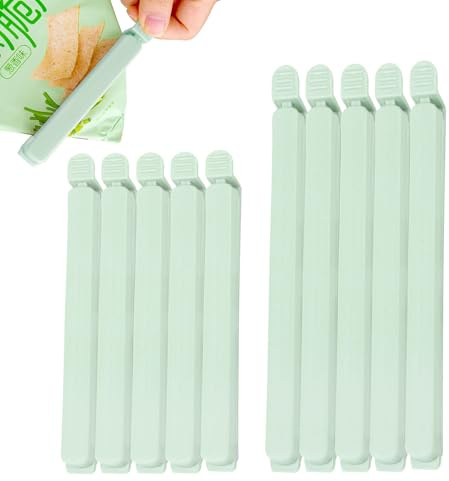 Gekamoyue 10 Piezas Pinzas para Alimentos, Pinzas para Alimentos Selladas,12/15 cm Pinzas Cocina Bolsas, Clip de Cierre de Cocina Multicolor Reutilizable de Plástico para Galletas de Nueces de Café