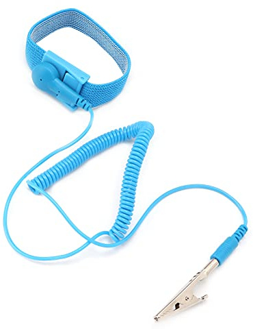 ACOGEDO Correa de Muñeca ESD Anti Estática con Banda Azul Ajustable para Liberación Estática Segura y Protección Antistática en Ambientes Electrónicos