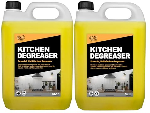 One Chem Professional Kitchen Degreaser, 2 x 5 Litres, Multi-Surface Grease Remover for Stoves, Ovens and Worktops
