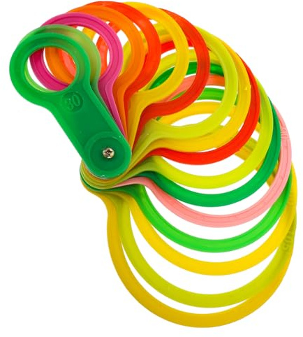 jojofuny Herramienta De Medición De Diámetro para Frutas Plástica 17 Piezas Anillos De Diferentes Tamaños para Clasificación En Fruterías