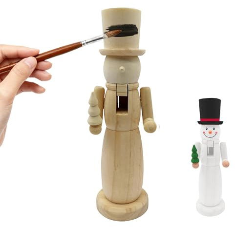 Décoration casse-noisette rustique – Figurine en bois pour décoration saisonnière de la maison | Matériau en bois avec finition naturelle, pièce maîtresse de soldat non peinte pour chambre, cuisine