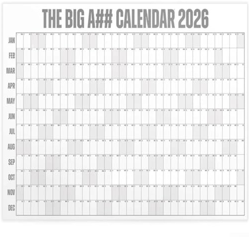 ZiStarlilife Extra großer trocken abwischbarer Wandkalender 2026, 122 x 91 cm, mit farbcodierten Etiketten und Marker für Jahresplanung und Zielverfolgung im Heimbüro oder Klassenzimmer, mehrfarbiges