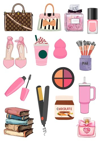 Edible print A4 woman makeup books Cake topper set cake decorations wafer card NOT PRECUT - Birthday -Retirement - handbags (design 1)