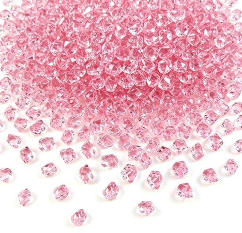 GEFIRE 600 Stück Hellblaue Acryl Edelsteine 11-14 mm Dekosteine für Vasenfüllung Schatzsuche Tischdeko Hochzeit Party