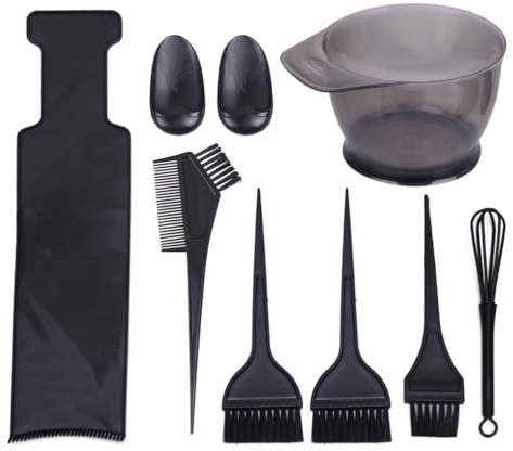 IFANLANDOR Kit de coloration cheveux professionnel 8 pièces incluant peigne, bol, pinceaux et planche, facile à manipuler, pour coiffeurs et coloration DIY