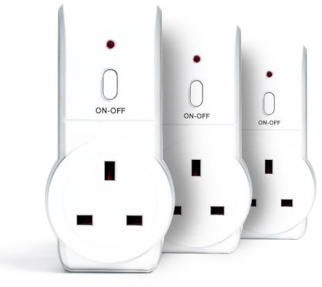 STATUS Remote Control Socket | White Remote Control Plug UK | Pack of 3 | SREMSOC3PK3
